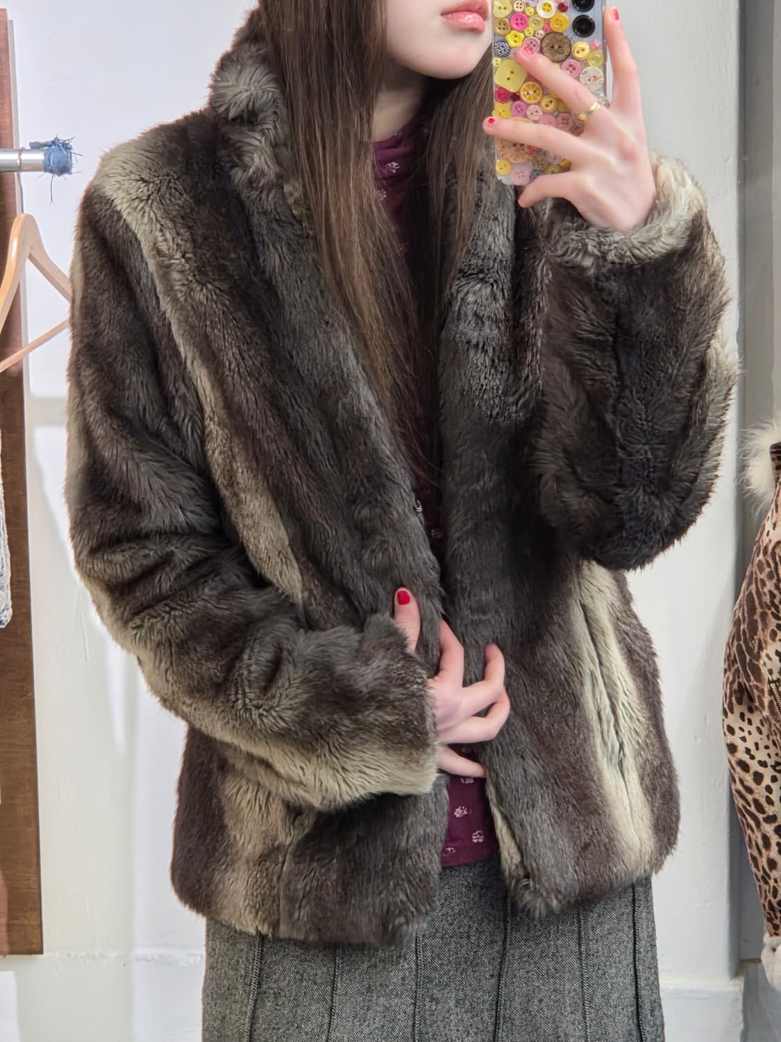 1990s MICHAA 퍼 자켓 상품이미지1