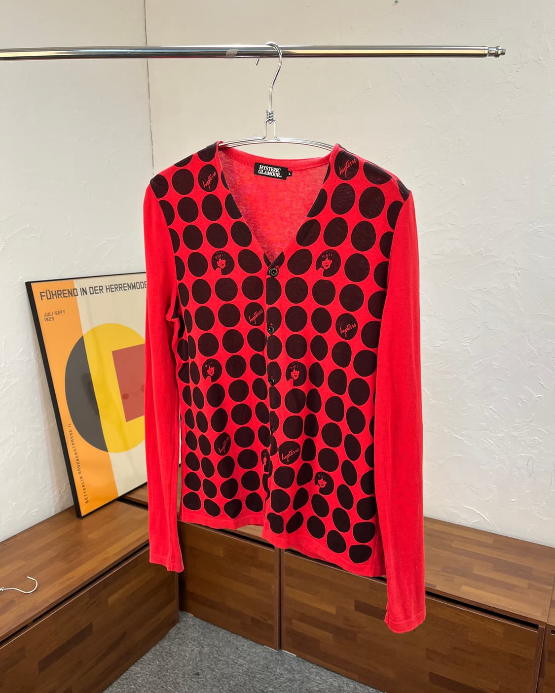 히스테릭 글래머 걸 로고 도트 패턴 가디건 상품이미지5