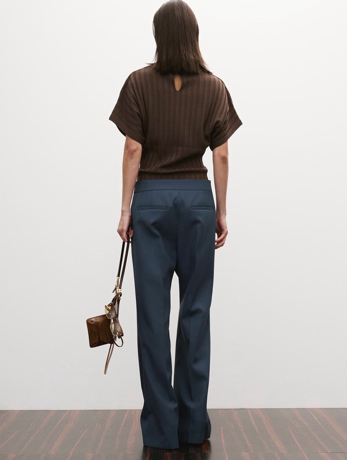 Recto 렉토 25ss 프렌치 플레어핏 팬츠 블루 상품이미지3