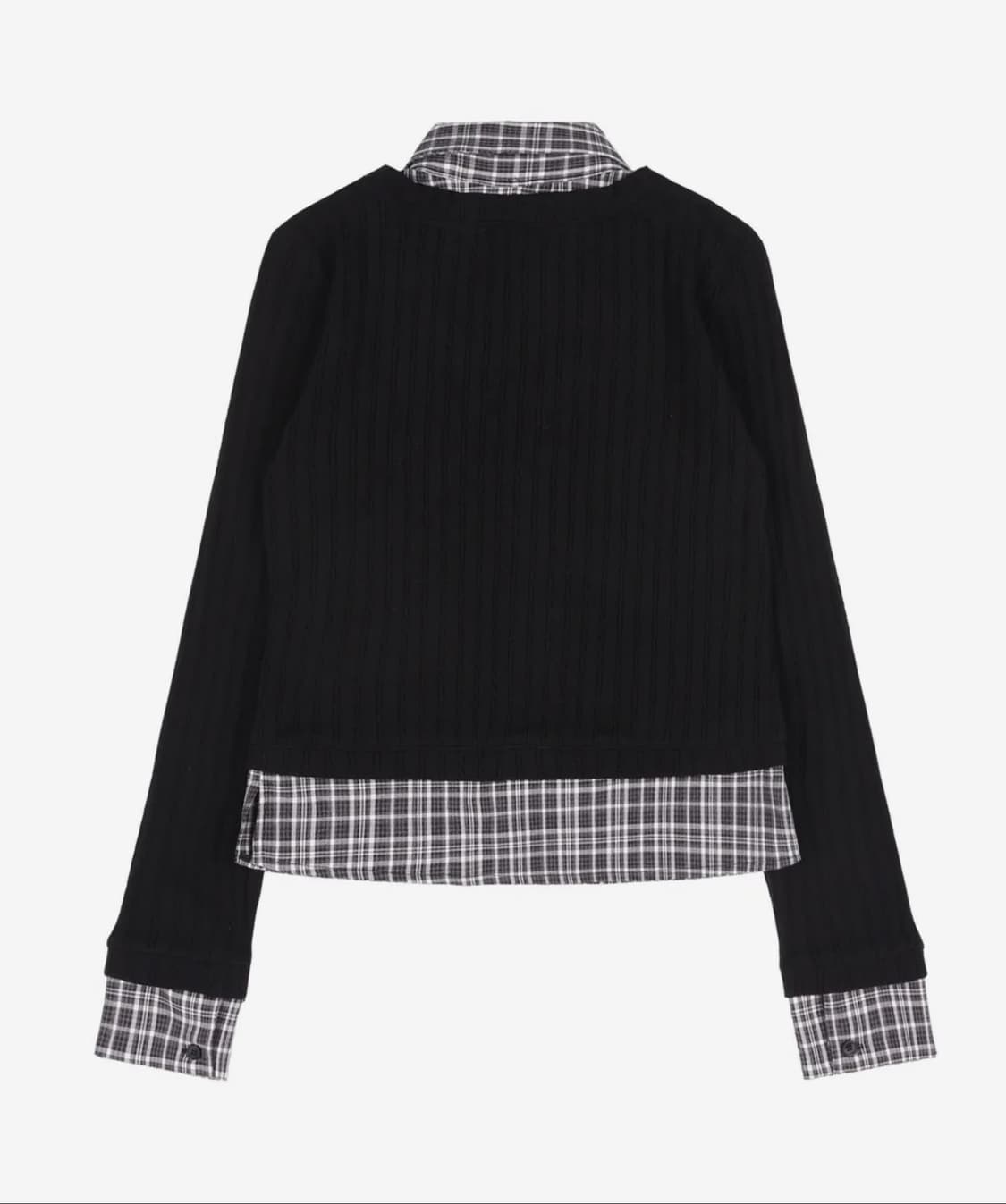 팬시클럽 체크 셔츠 레이어드 가디건 판매해요 니트 롱슬리브 상품이미지2