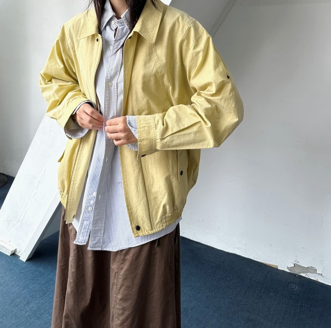 Nylon blended swing top parka 상품이미지1