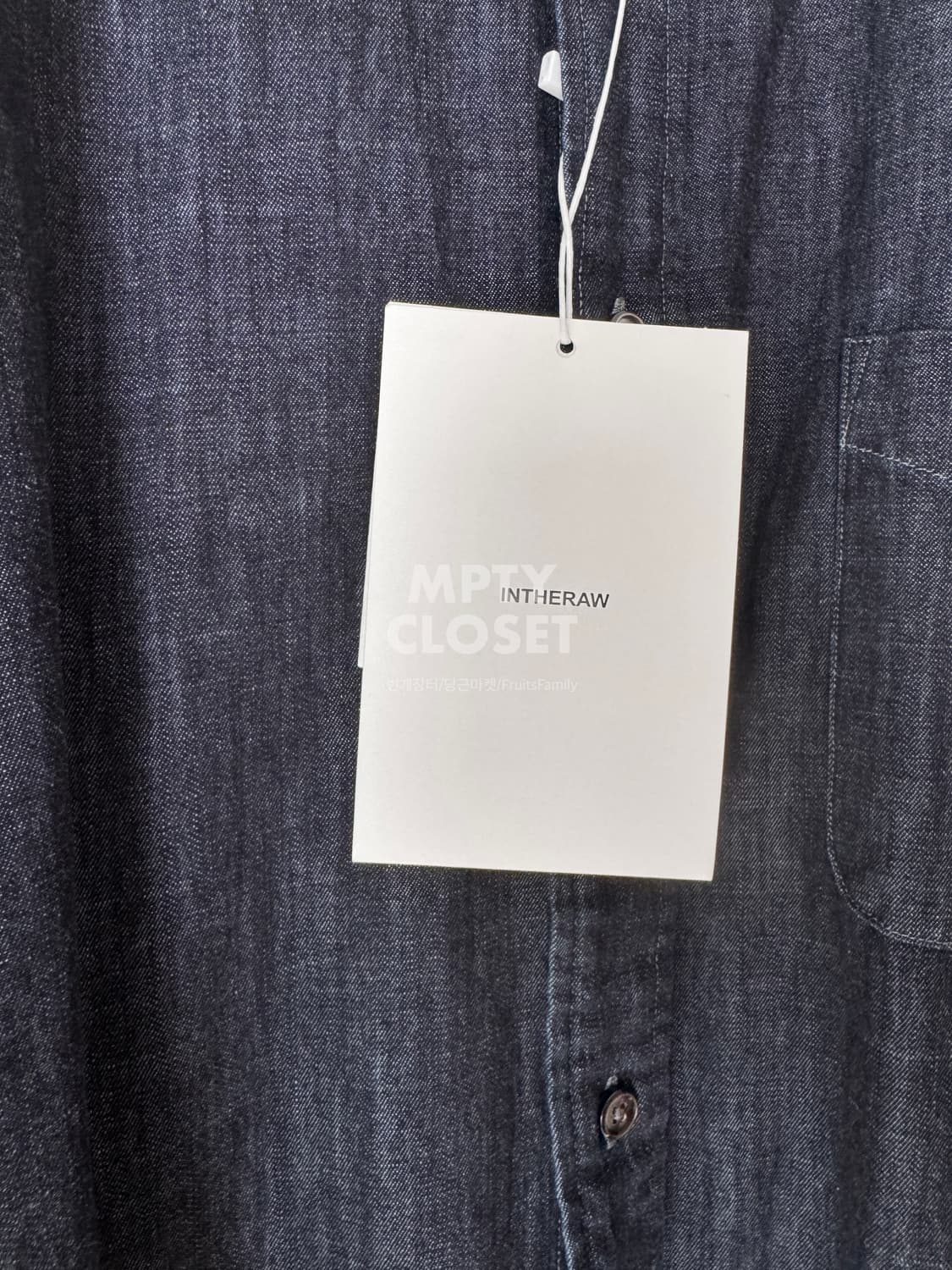 [4] Intheraw 인더로우 워시드 데님셔츠 블루블랙 상품이미지3