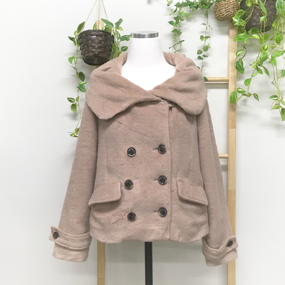 JPN/ 만두카라코트 숏코트 라떼코트 더블단추코트모리걸코트 둥근카라코트 상품이미지4