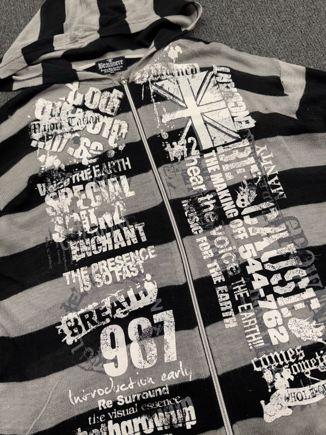 LL)Japanese vintage Y2K 스트라이프 니트 후드 상품이미지7