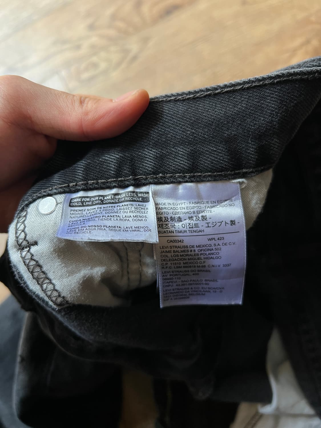 [38]리바이스 505 레귤러 스트레이트 흑청 데님 팬츠 상품이미지7