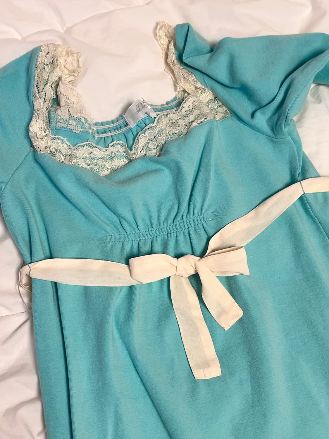 디어리 민트 미니 원피스 레이스 공주 상품이미지1