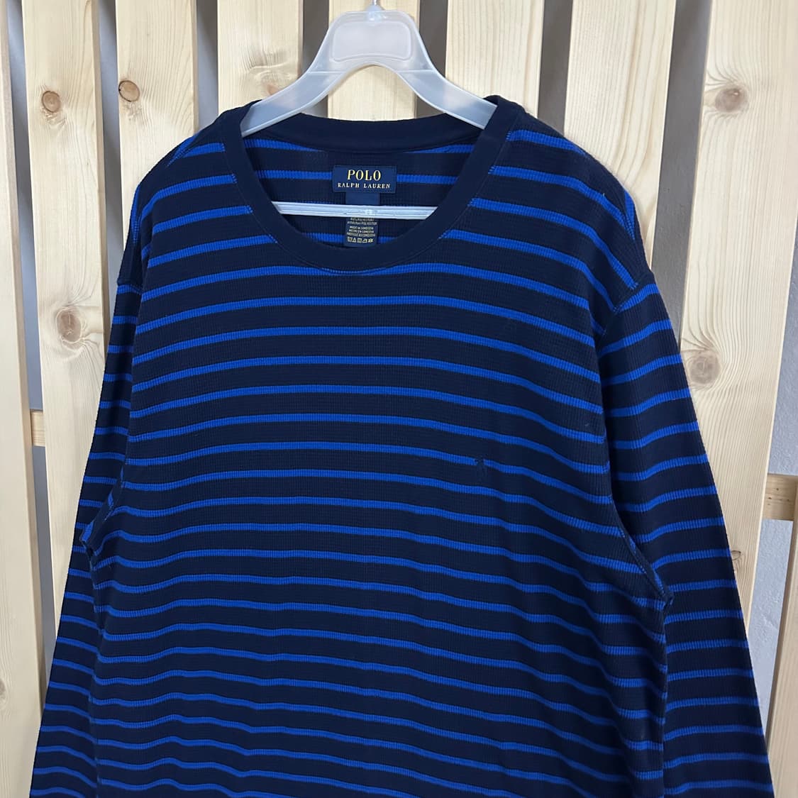 (XL) 폴로 랄프로렌 네이비 스트라이프 와플 롱슬리브 티셔츠 상품이미지4