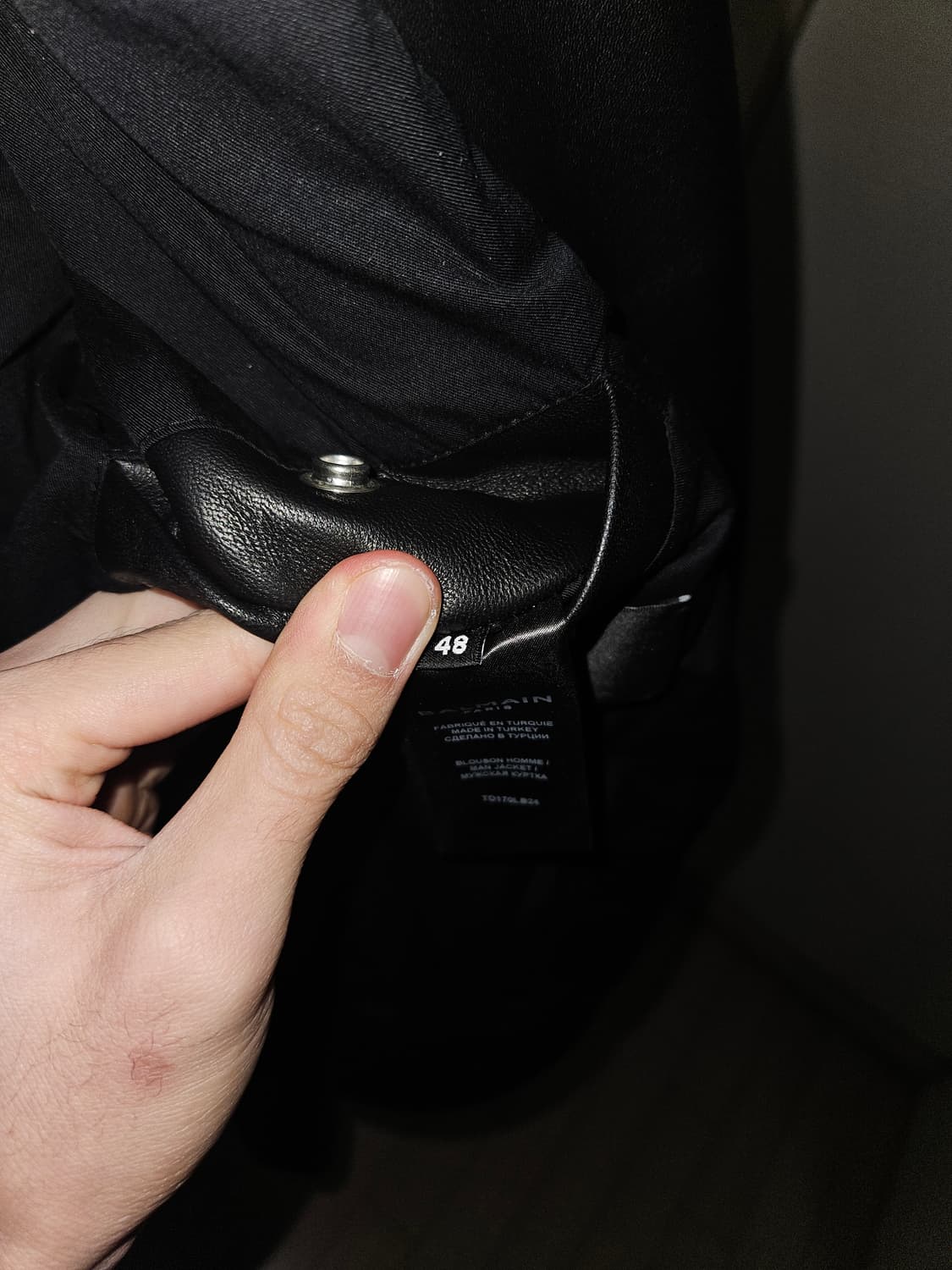 (48) 발망 블랙 램스킨 바이커 zip 레더 자켓 상품이미지4