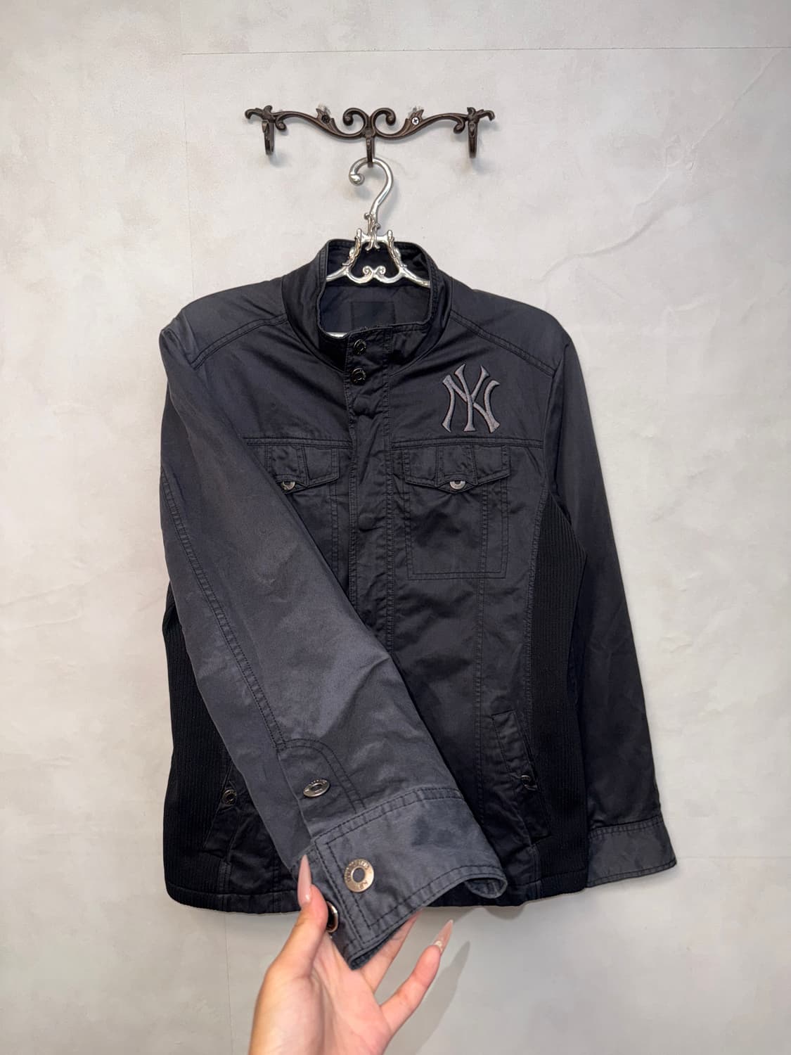 MLB black logo boxy cotton jacket  상품이미지2
