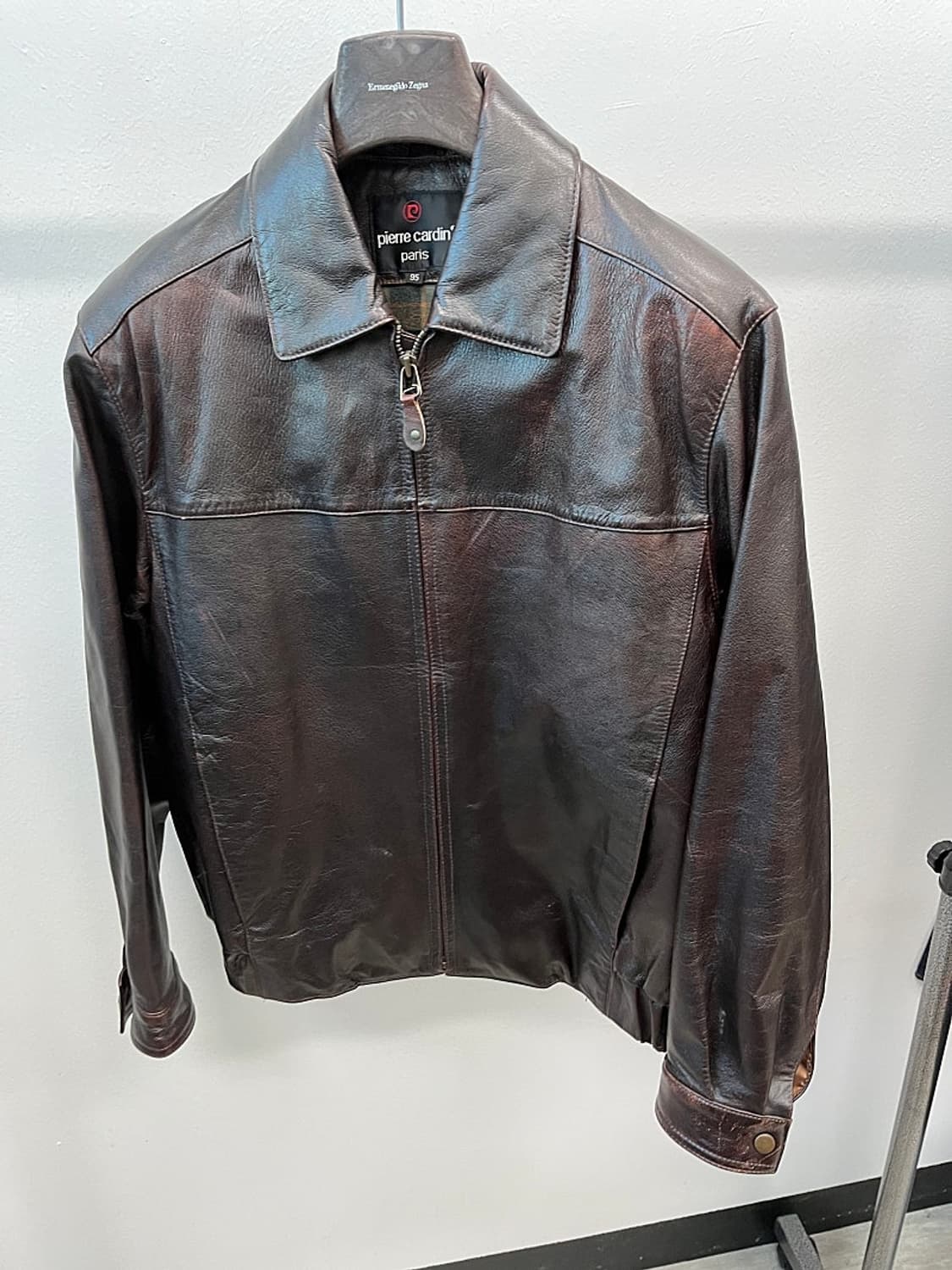 100) 피에르가르뎅 90s 가죽 봄버  상품이미지3