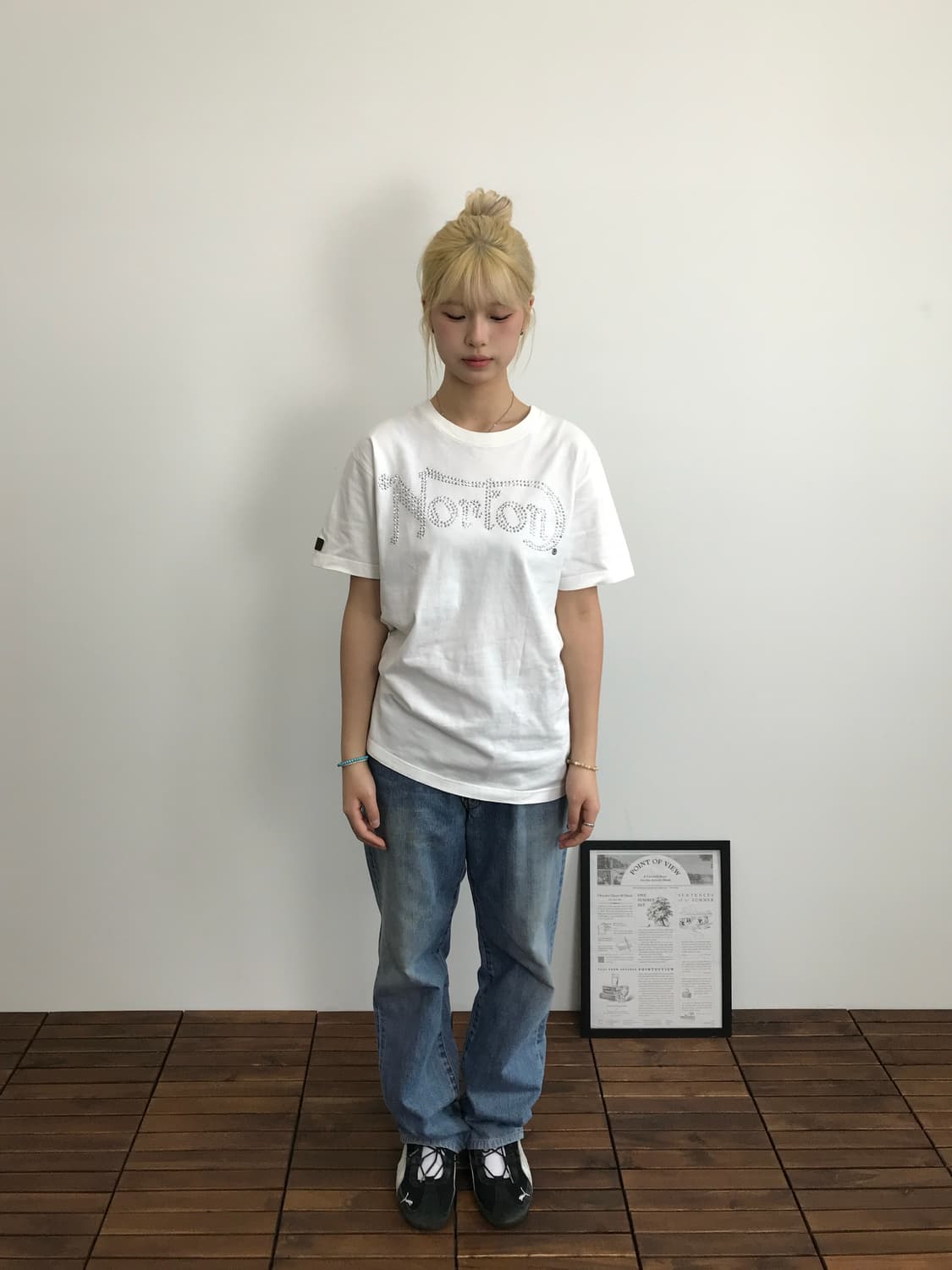 Norton Rhinestone Logo Slim Fit Tee 상품이미지2