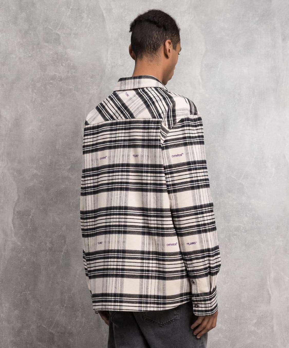 XS) 오프화이트 플란넬 플레이드 체크 셔츠 상품이미지3