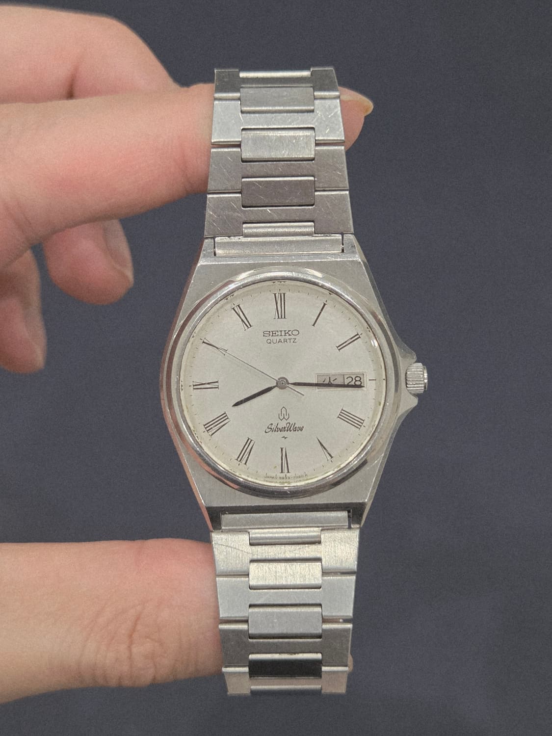 80s 빈티지 세이코 실버웨이브 쿼츠 로만 다이얼 (5933-7020) 상품이미지7