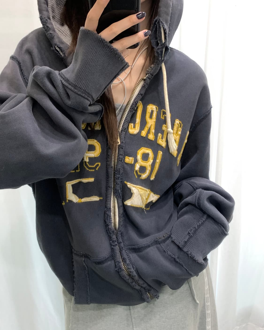 Abercrombie 아베크롬비 그런지로고 후드집업  상품이미지2