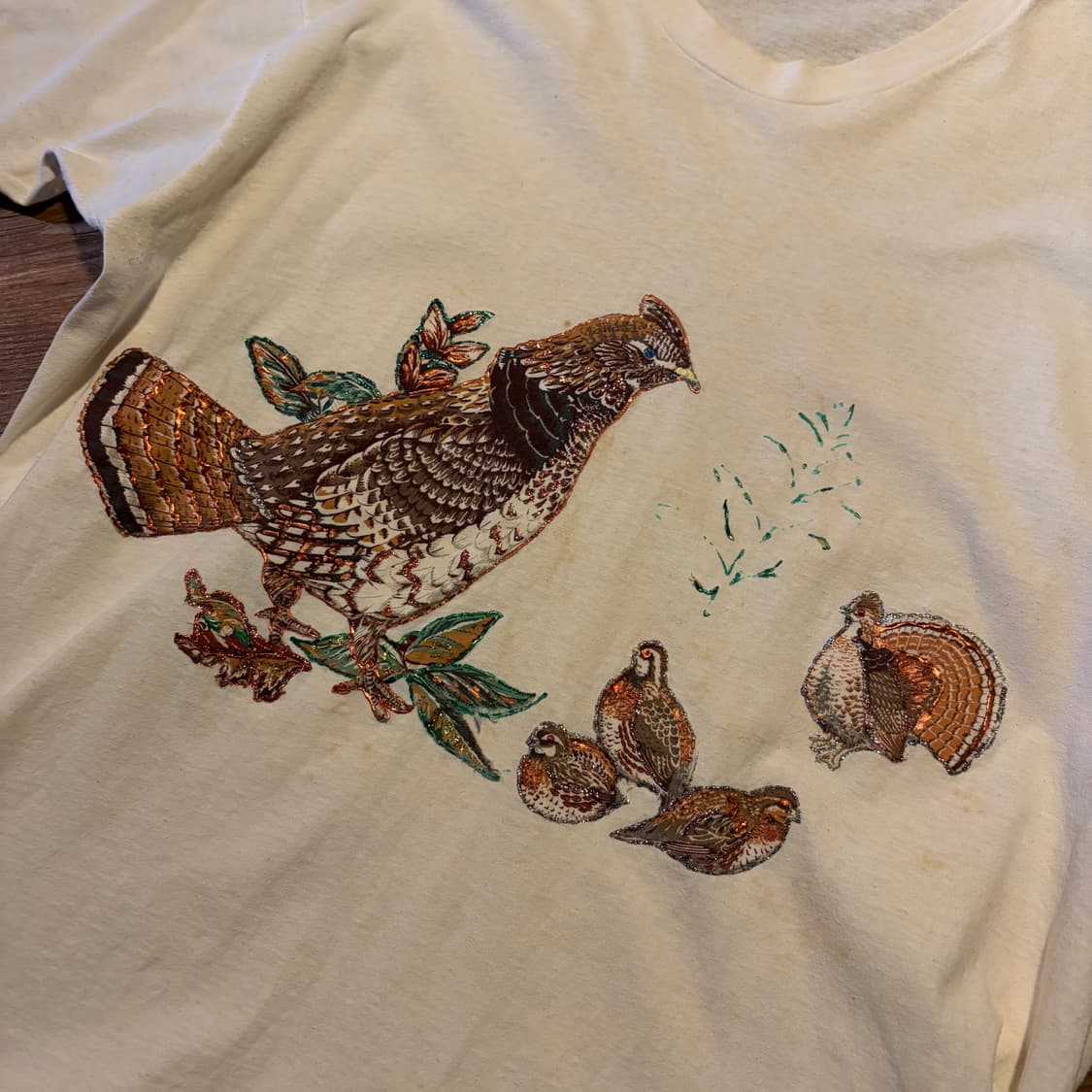 80s fruit of the loom applique 싱글스티치 티셔츠 상품이미지2