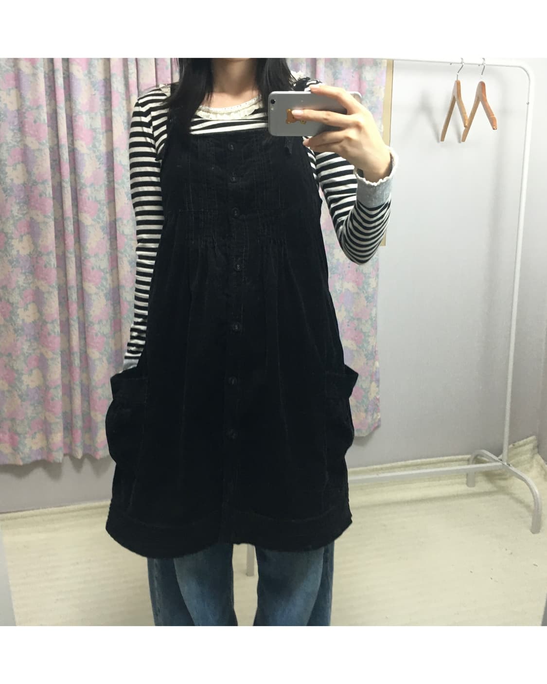 블랙 코듀로이 원피스 상품이미지2