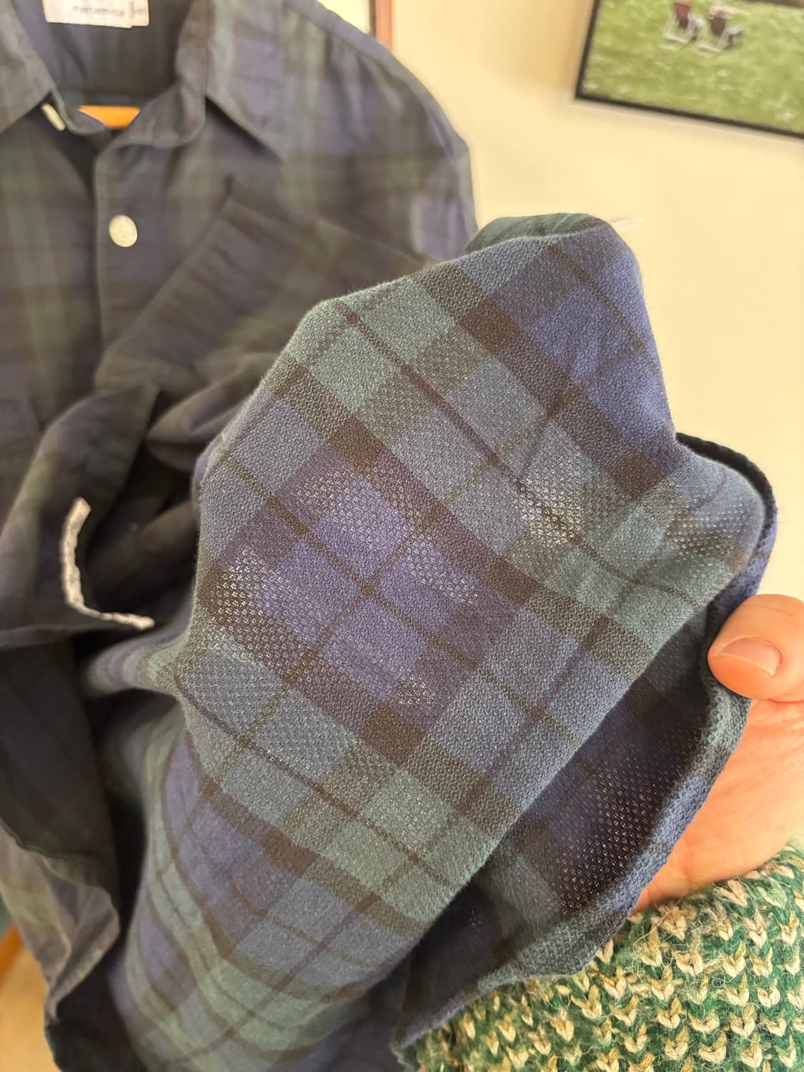 나나미카 네이비 체크 윈드셔츠 상품이미지5