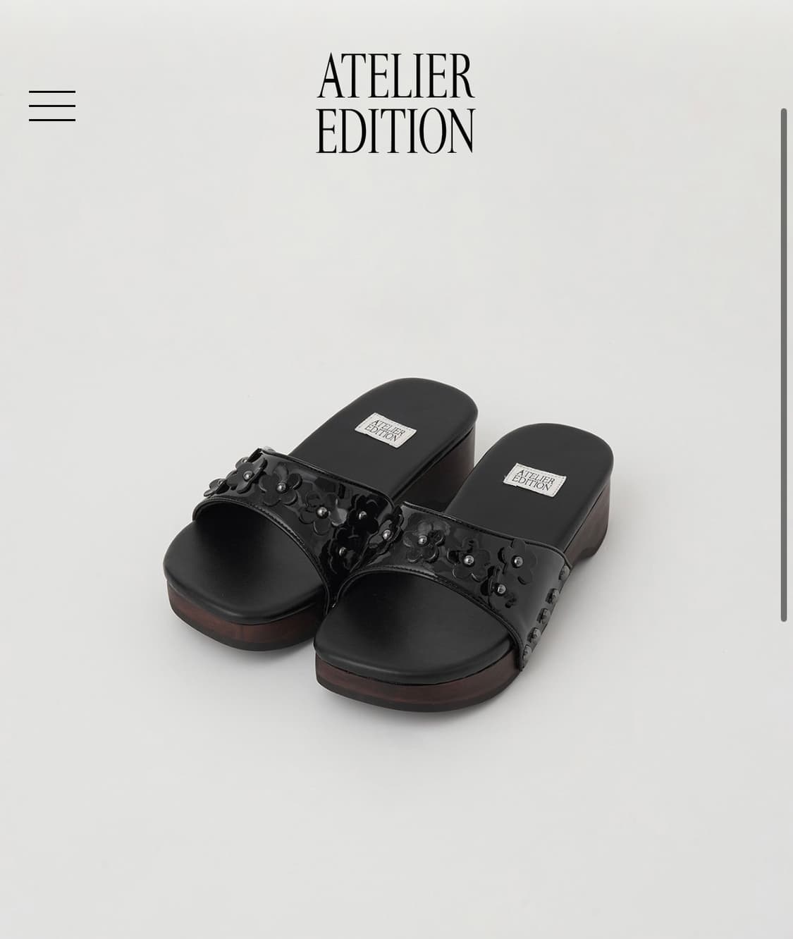 아뜰리에 에디션 Flowers Platform Slides (black) 상품이미지1