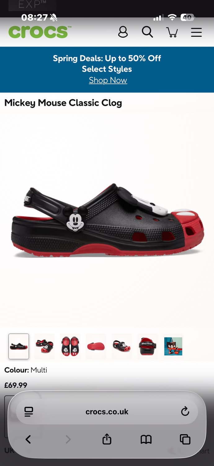 크록스X미키마우스 새상품 240 상품이미지7