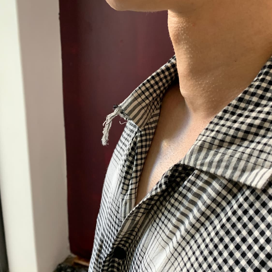 SUNSEA (선씨) 데미지 체크 셔츠 상품이미지7