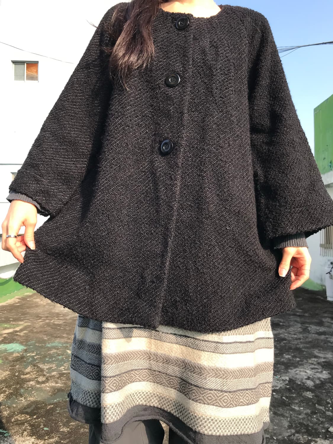 트위드 블랙 코트 상품이미지3