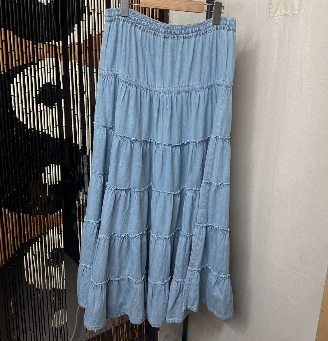 denim tiered ruffle skirt 상품이미지3