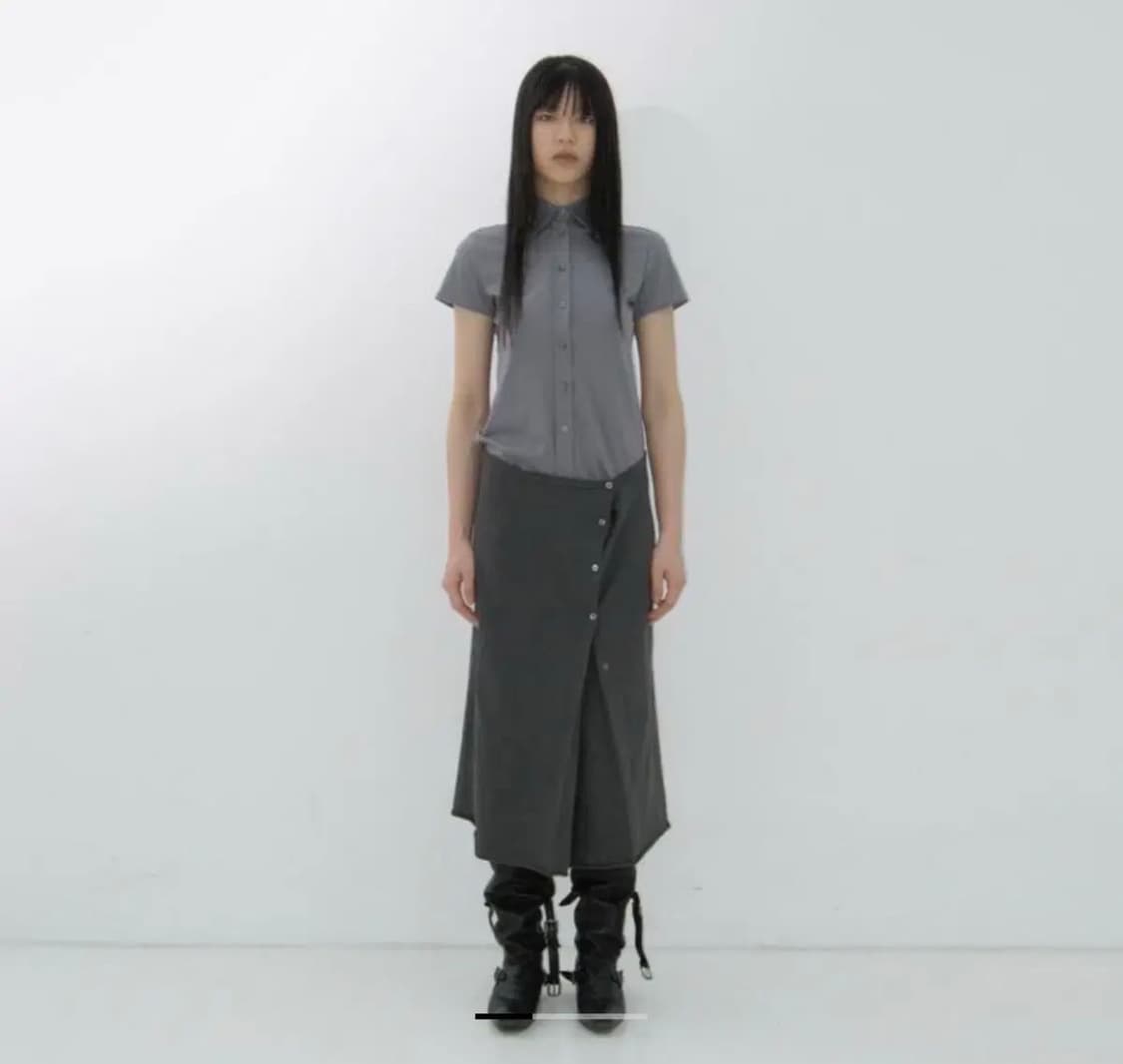 리포스 랩 버튼 스커트 repos wrap button skirt 상품이미지1