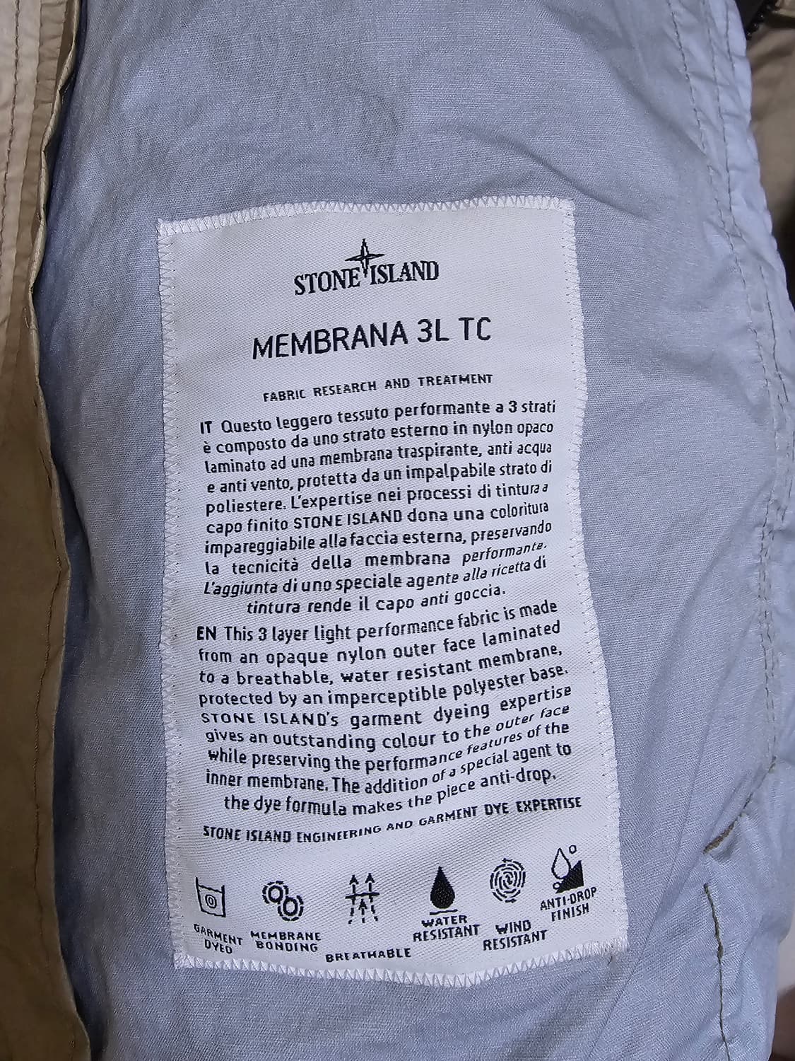 스톤아일랜드 멤브라나 3L - TC 자켓 23SS 상품이미지4