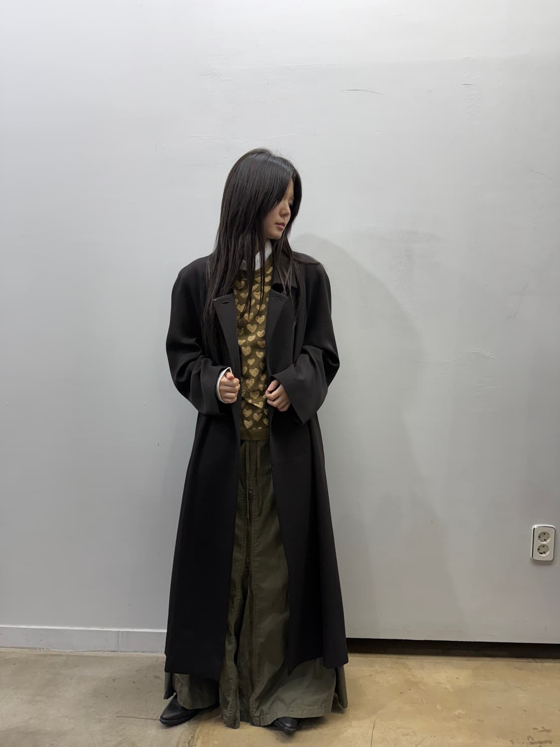 빈티지 미니멀 맥시 코트 상품이미지4