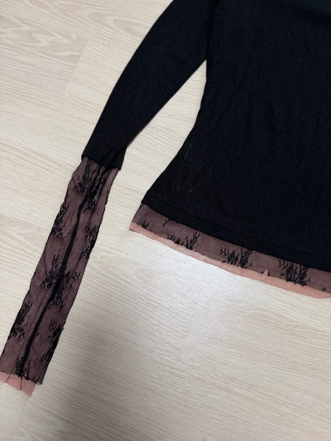 스컬프터 Triple Lace Layered Tee Black 상품이미지10