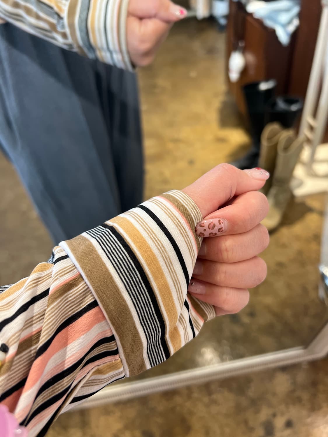 줄무늬 셔츠,슬립 원피스 레트로 일본 빈티지 상품이미지4