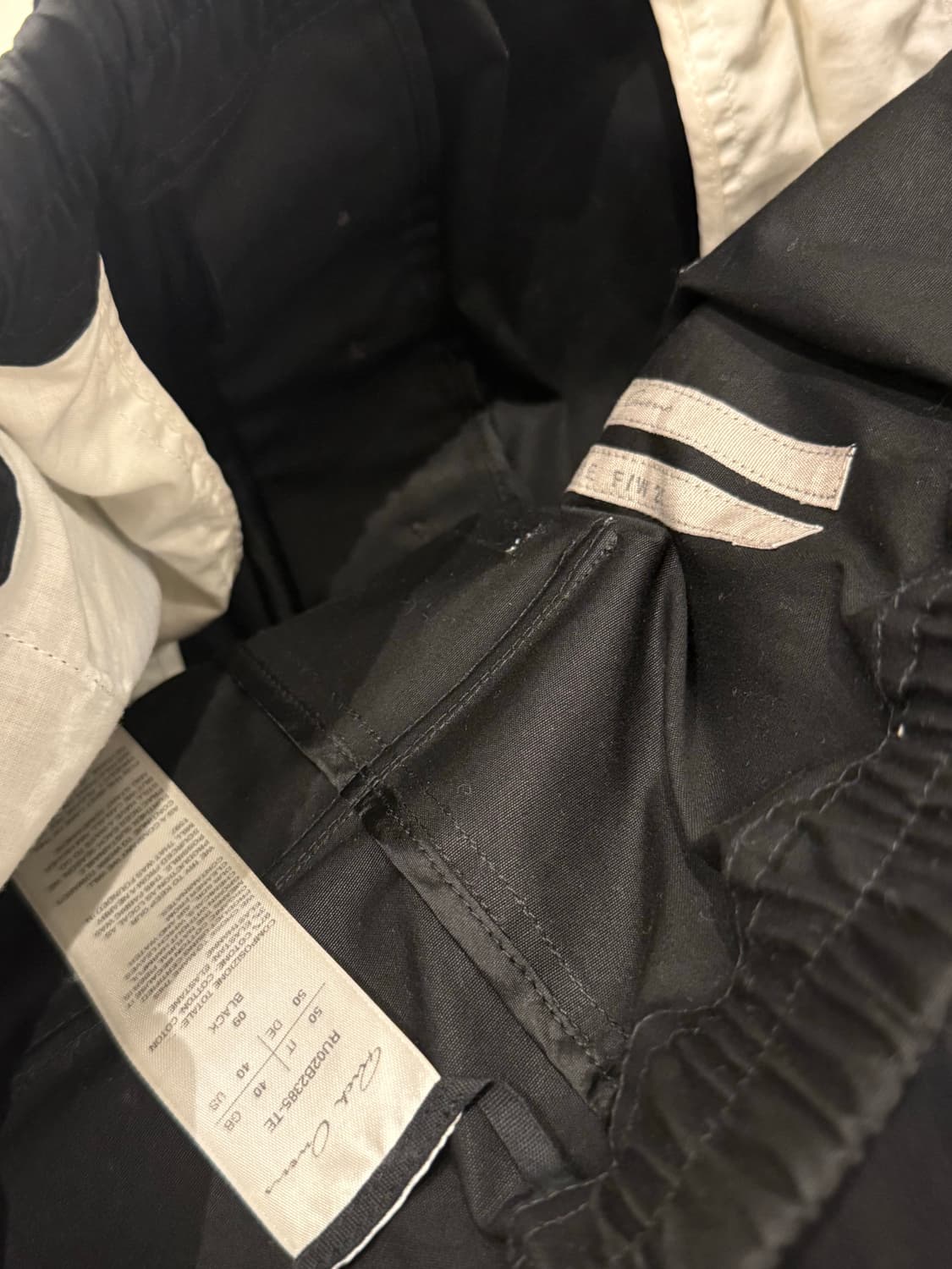 릭오웬스 드로우스트링 팬츠 블랙 상품이미지3