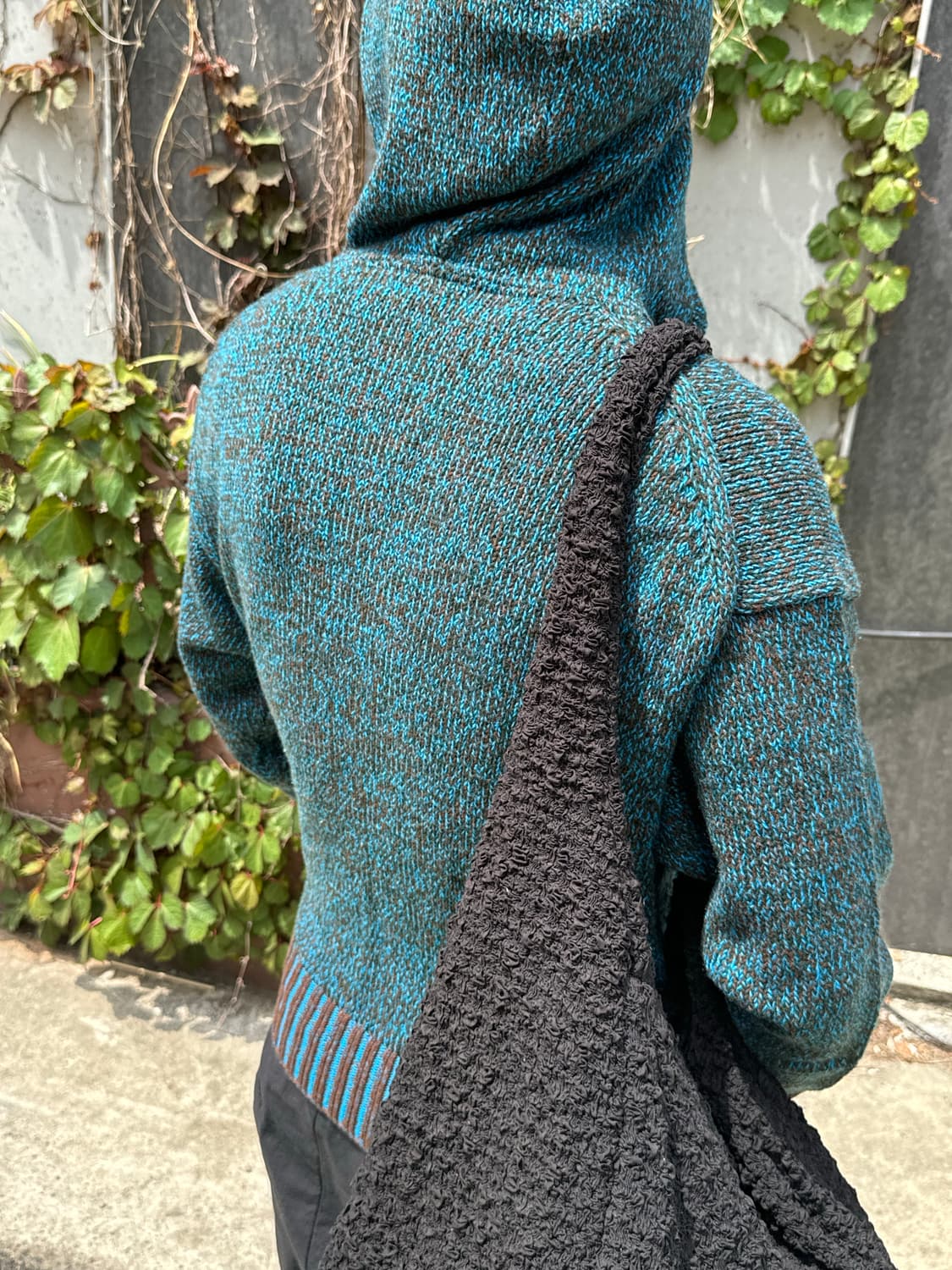 마르니 유니클로 믹스 컬러 얀 니트 후드 집업 (green) 상품이미지2