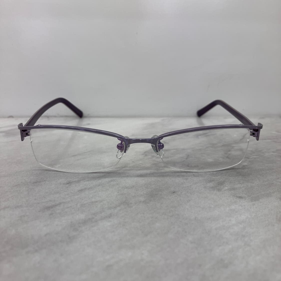 C75 RUDIA 바이올렛 브로우 스퀘어 반무테 안경 상품이미지6