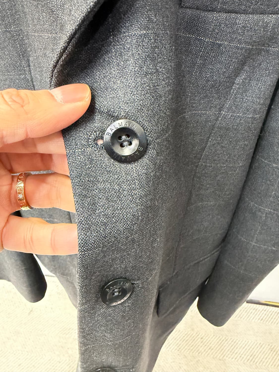 정품) BALMAIN 발망 체크무늬 남성 자켓 100 상품이미지4