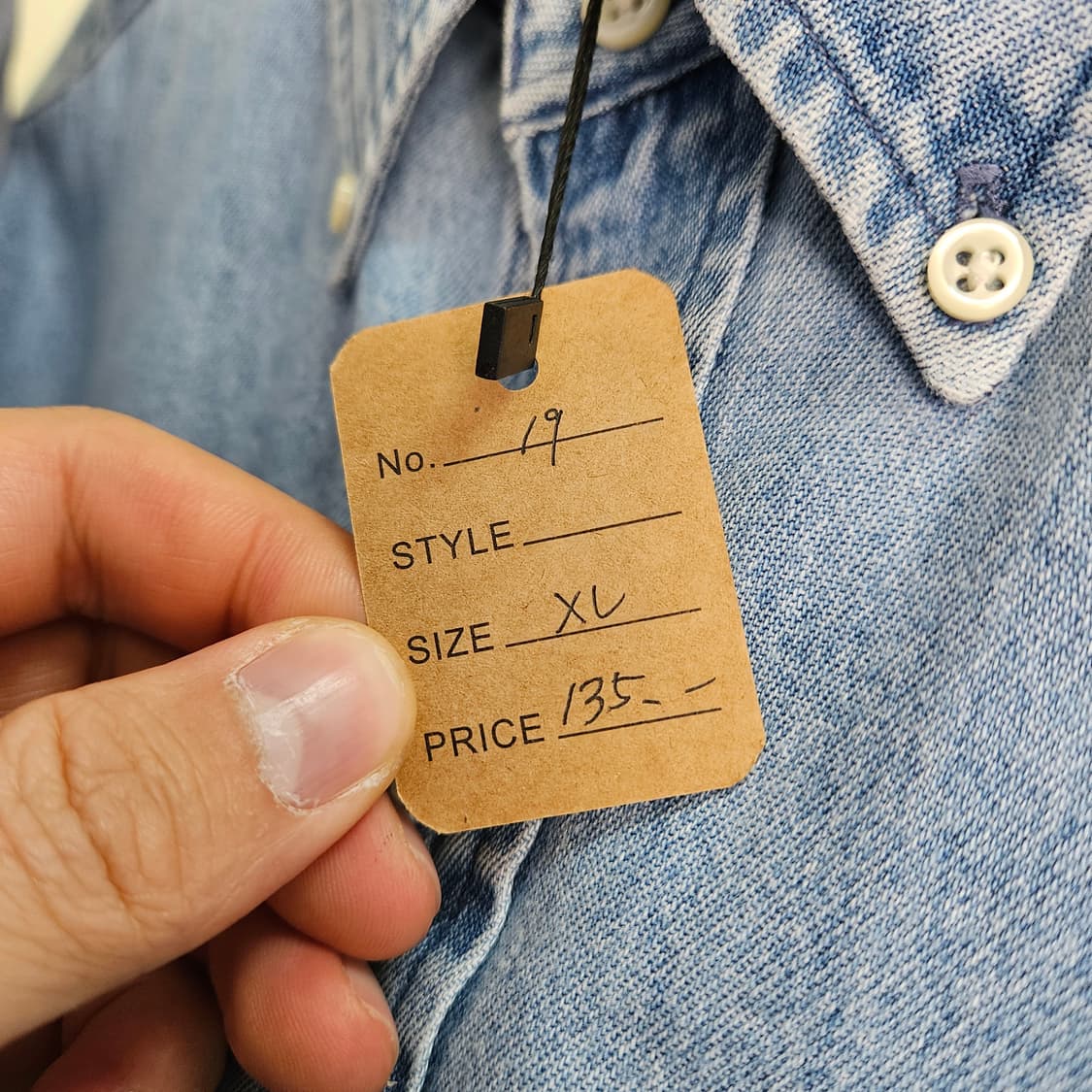 90s 폴로 빅 셔츠 데님 (표기 사이즈 XL) 상품이미지6