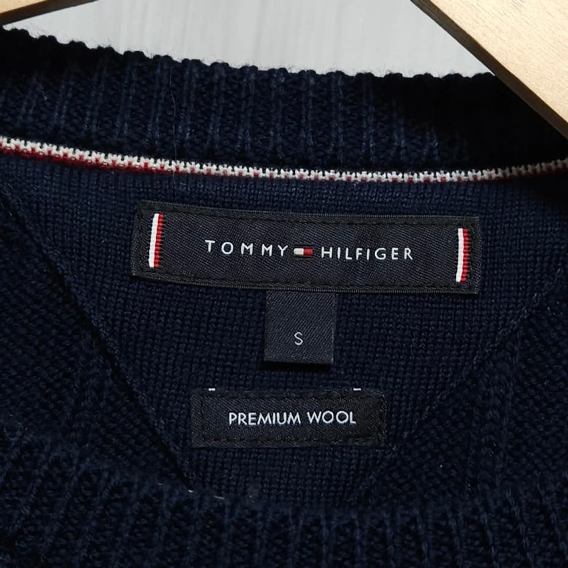 95)Tommy 타미 힐피거 케이블 꽈배기 니트 네이비 상품이미지3