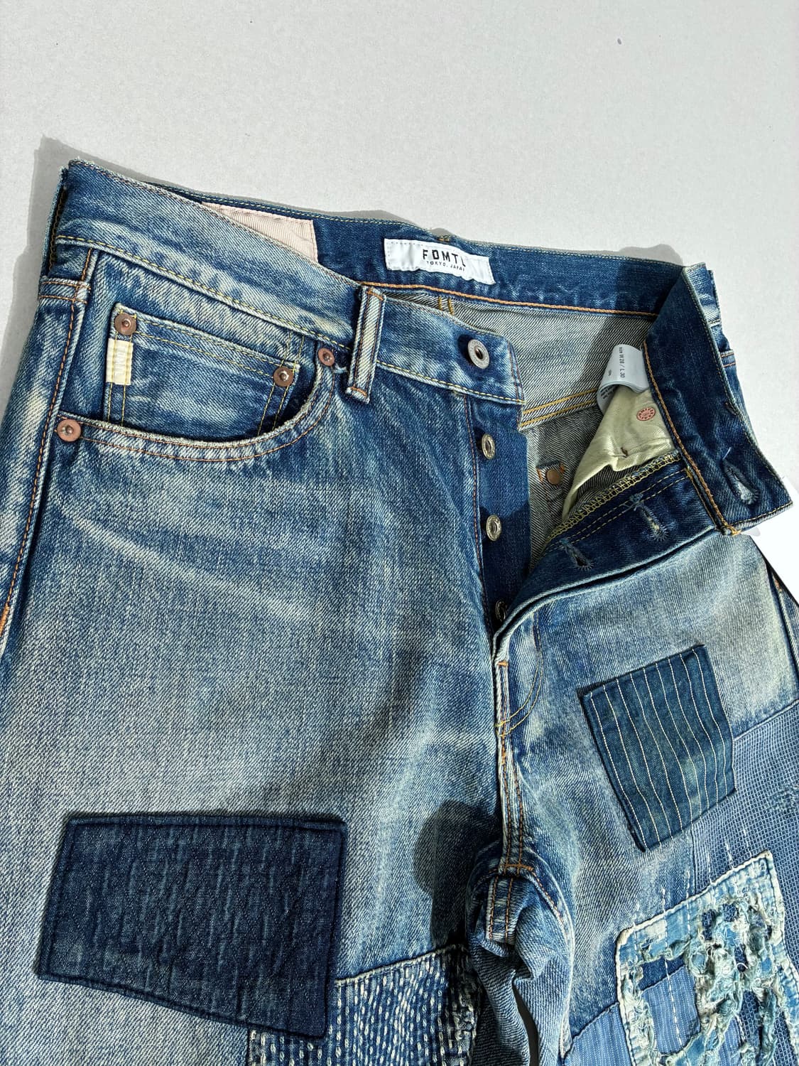 FDMTL 펀더멘탈 클래식 핏 패치워크 사시코 보로 데님 W28/L30 상품이미지3