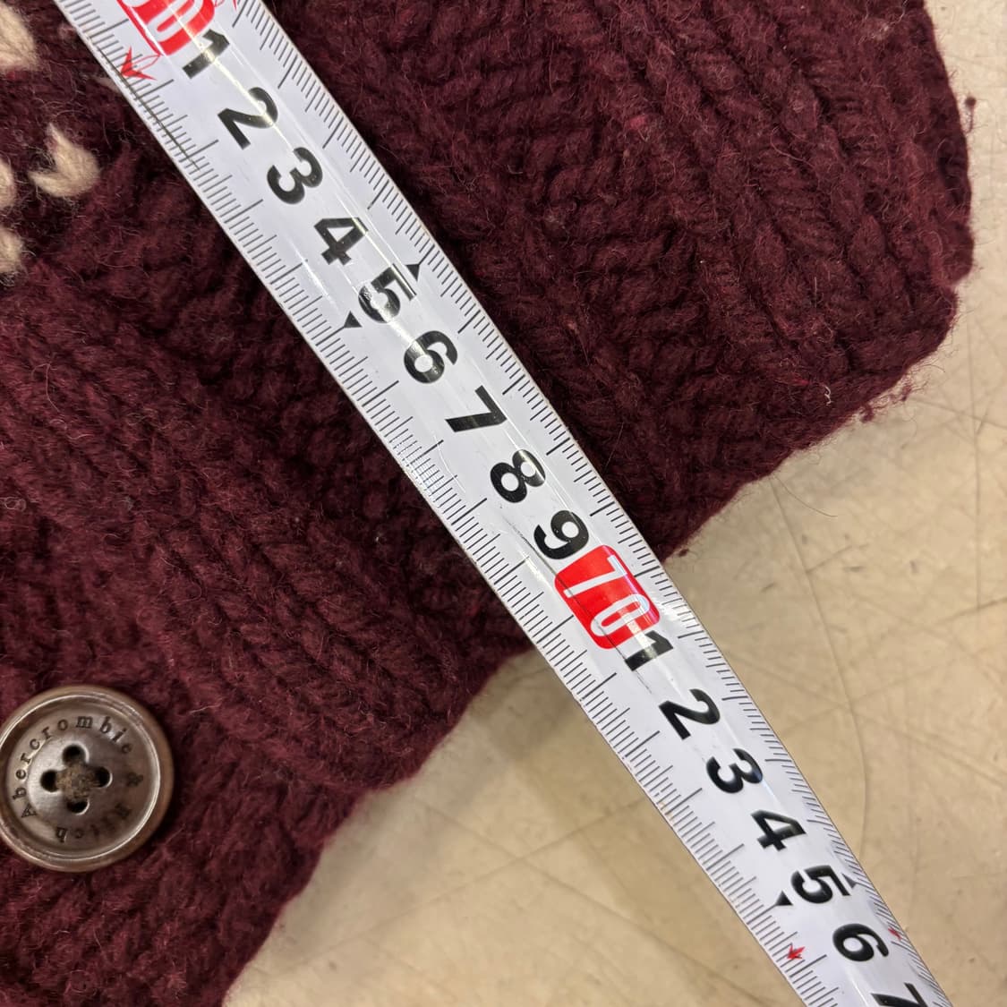 아베크롬비 눈꽃패턴 버건디 가디건 상품이미지4