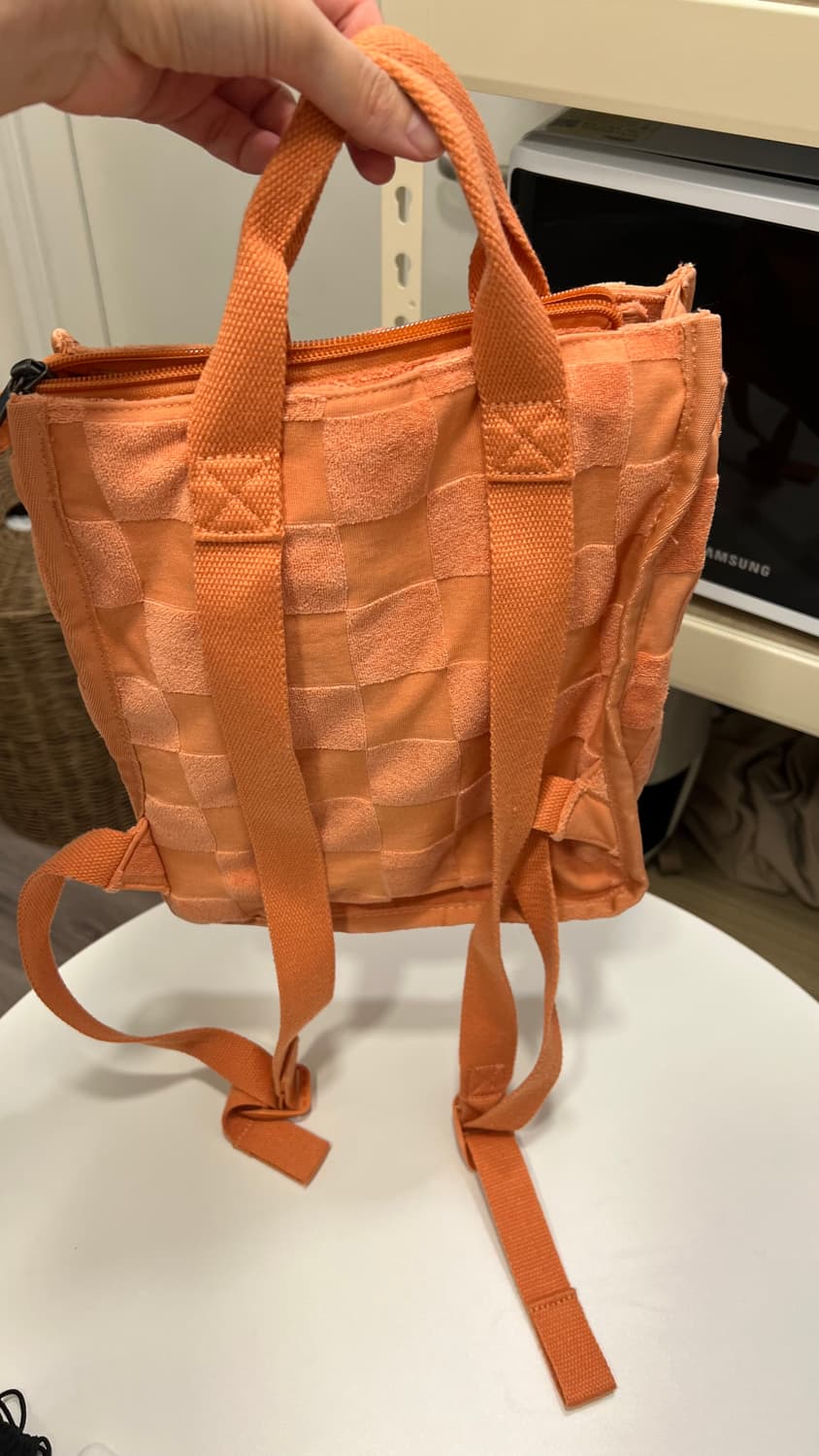 반스 체커보드 주황색 백팩 상품이미지2