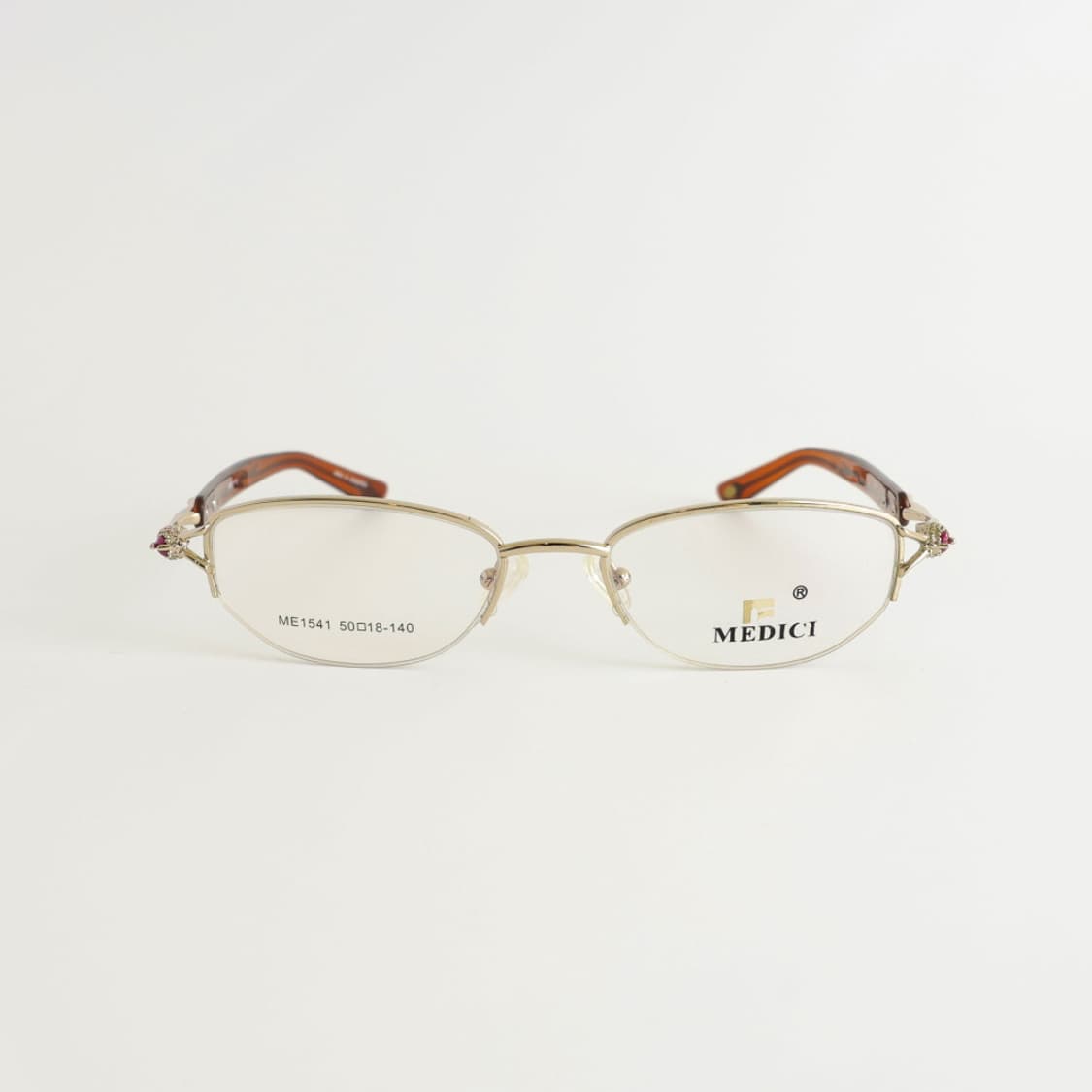 올드올즈 데드스탁 빈티지 MEDICI 플레임 템플 레드 큐빅 메탈 안경 상품이미지2