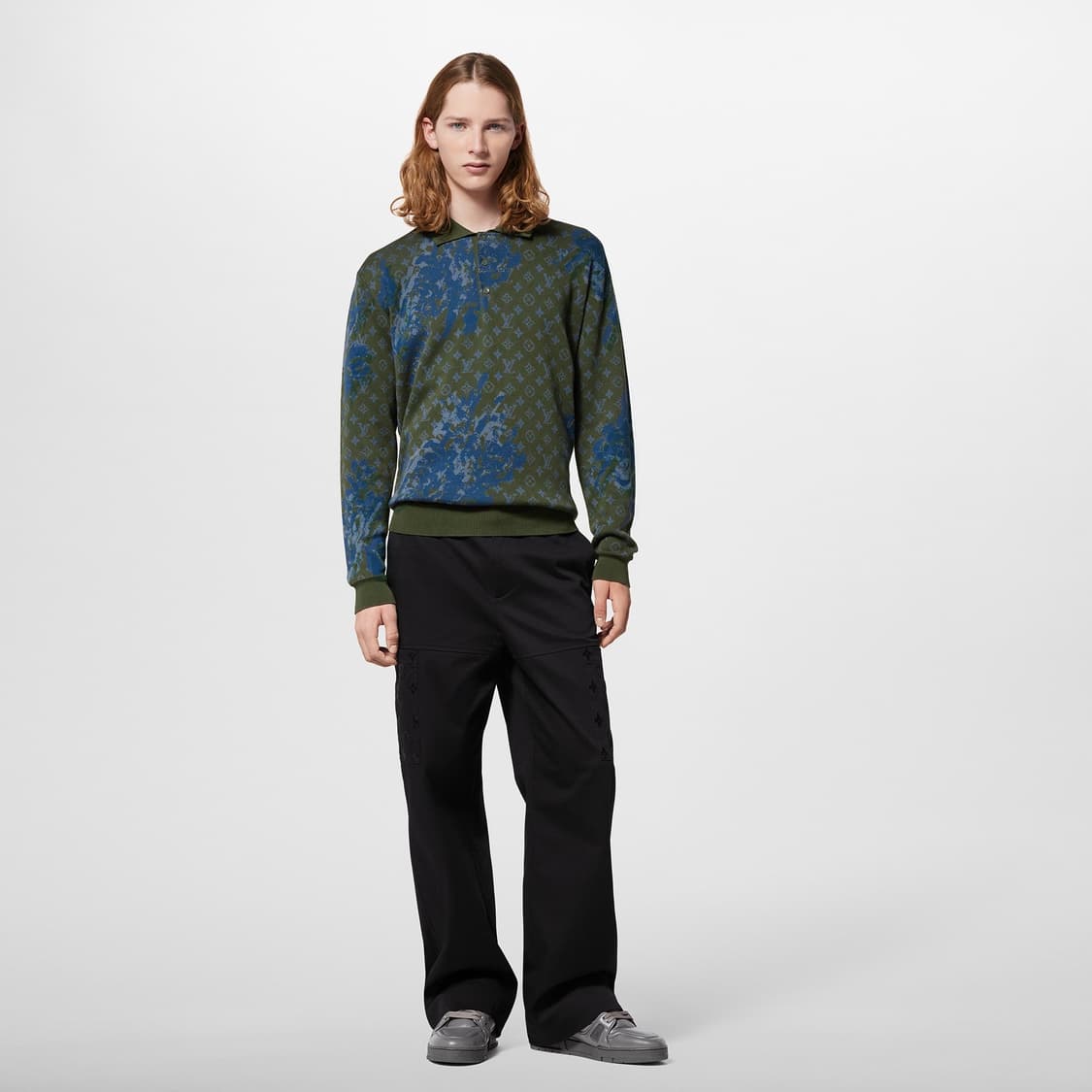 24시즌 루이비통 모노그램 플라워 롱 슬리브드 니트 폴로 M사이즈 상품이미지8