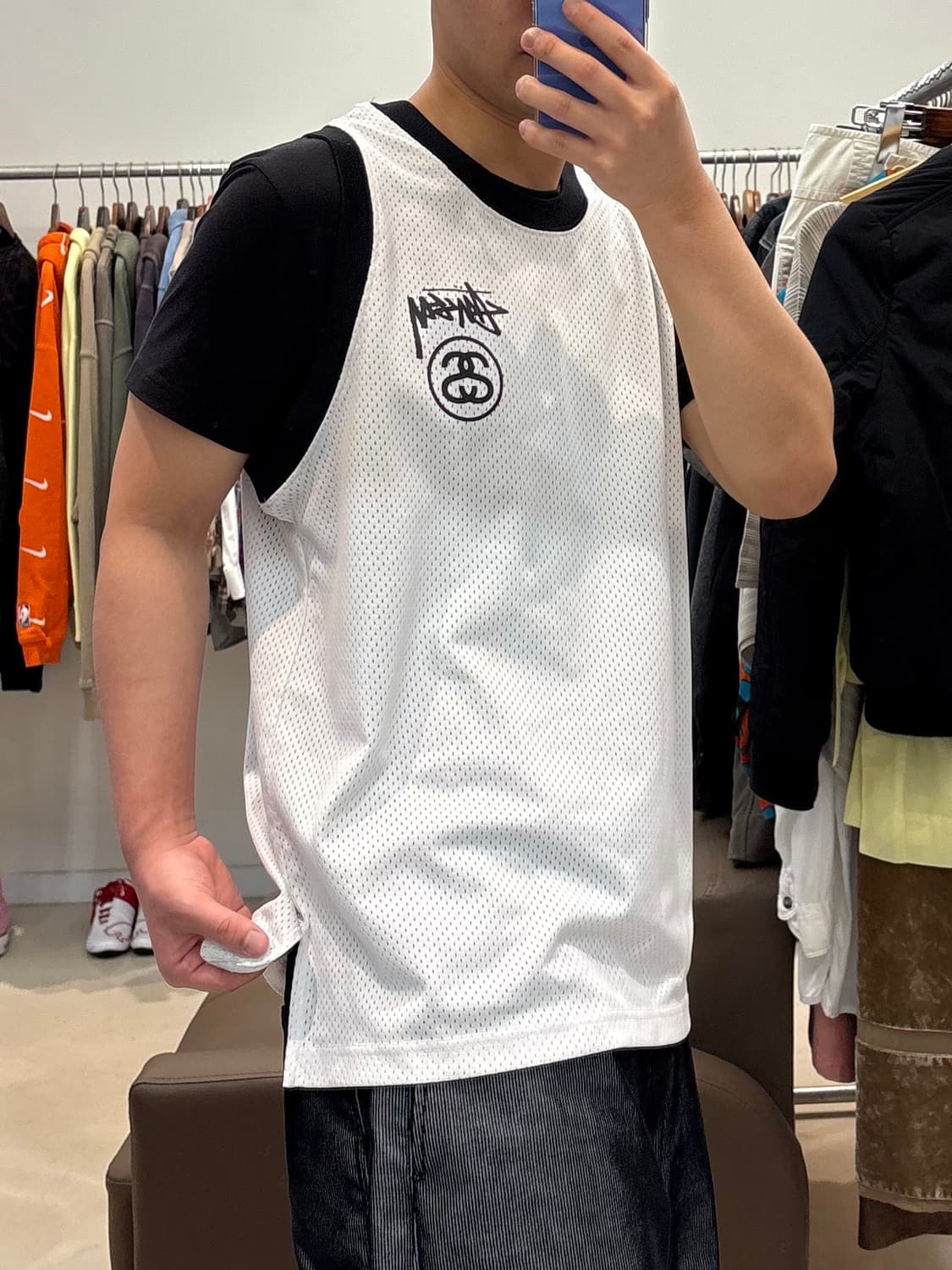 스투시 ss링크 스탁 로고 메쉬 슬리브리스 상품이미지9