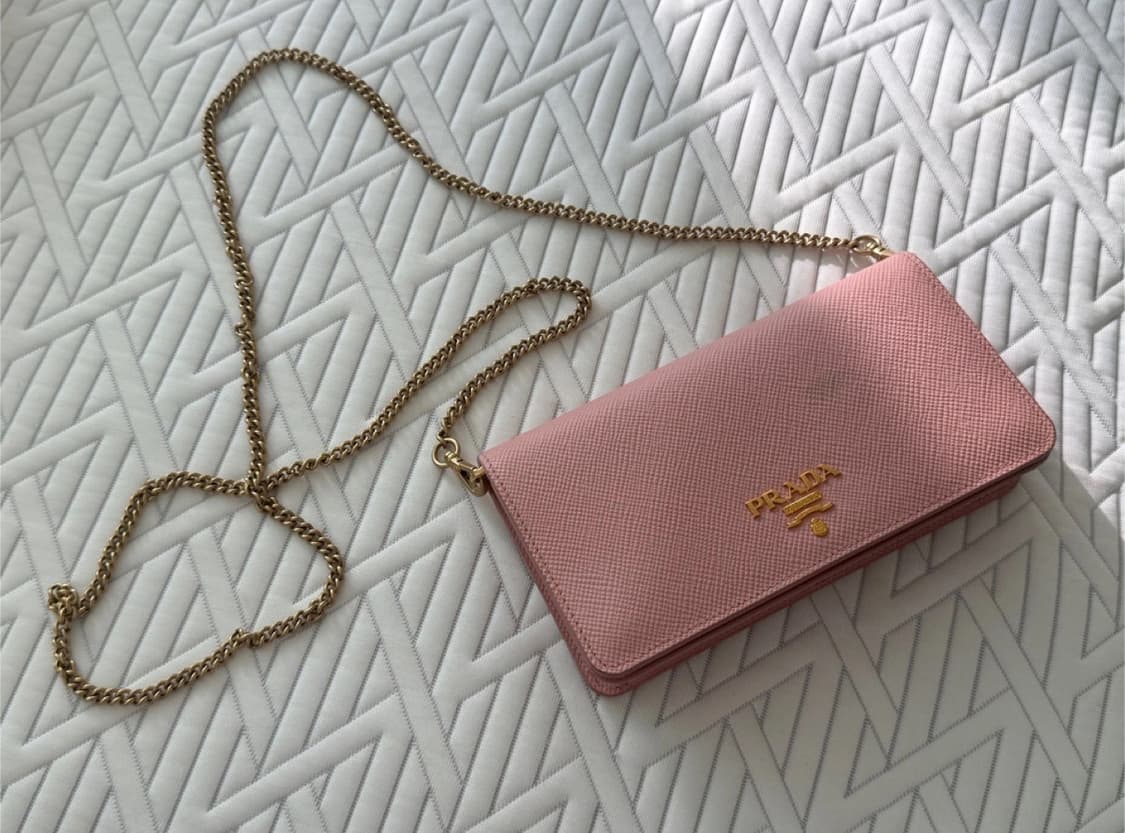 프라다 woc 체인 크로스백 지갑 가방 핑크 정품 상품이미지1