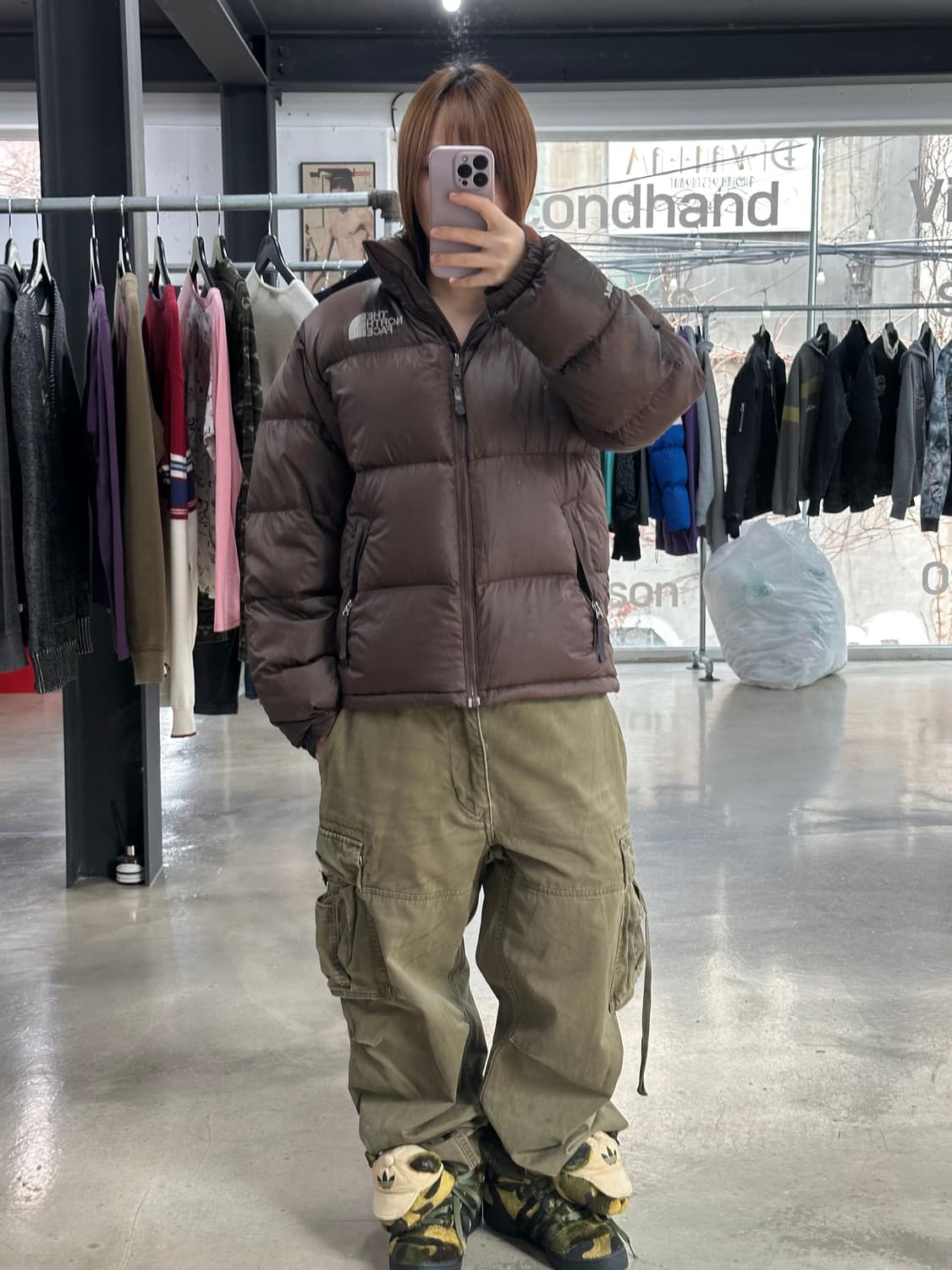 노스페이스 90s 눕시 패딩 초콜렛 상품이미지4