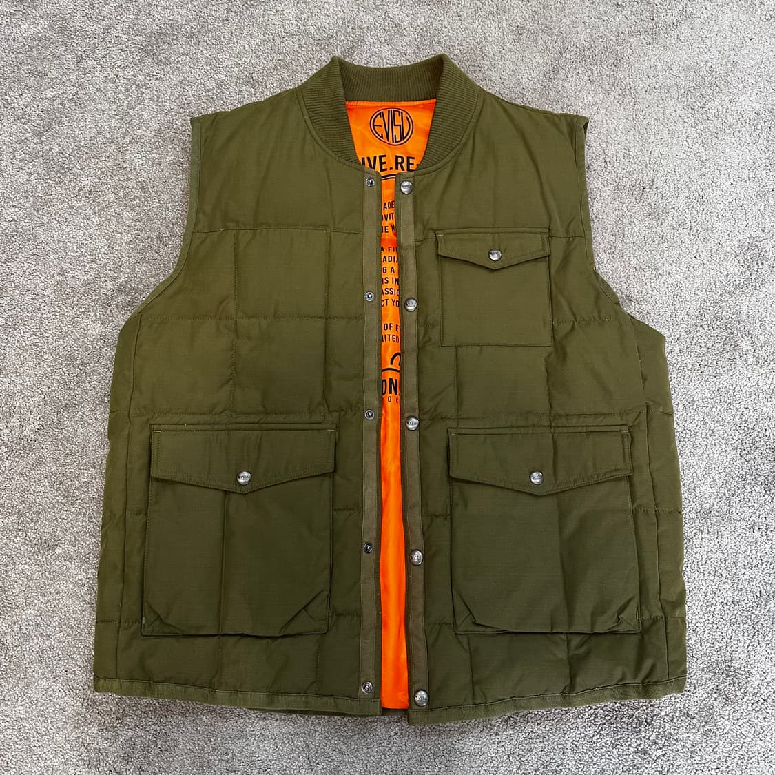 에비수 카키 스퀘어 퀄팅 패디드 패딩 베스트2XL 상품이미지2