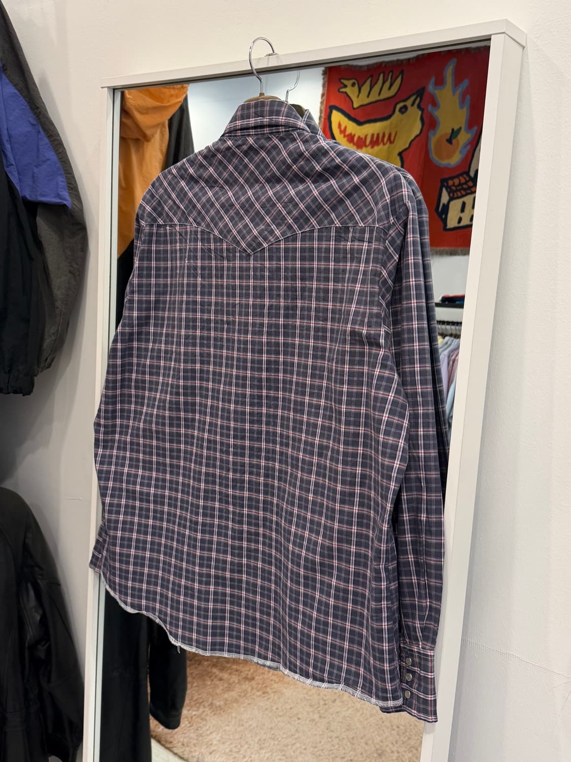 90s Wrangler 랭글러 웨스턴 체크 셔츠 상품이미지5