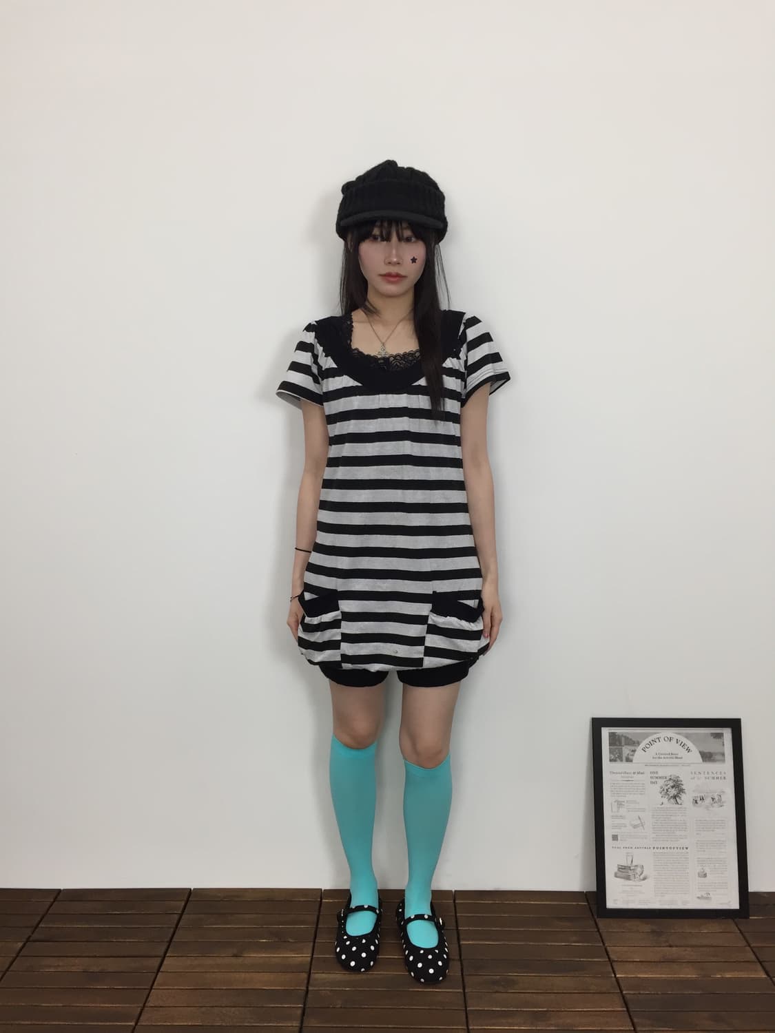 Jpn Y2k Striped Mini Onepiece 상품이미지2