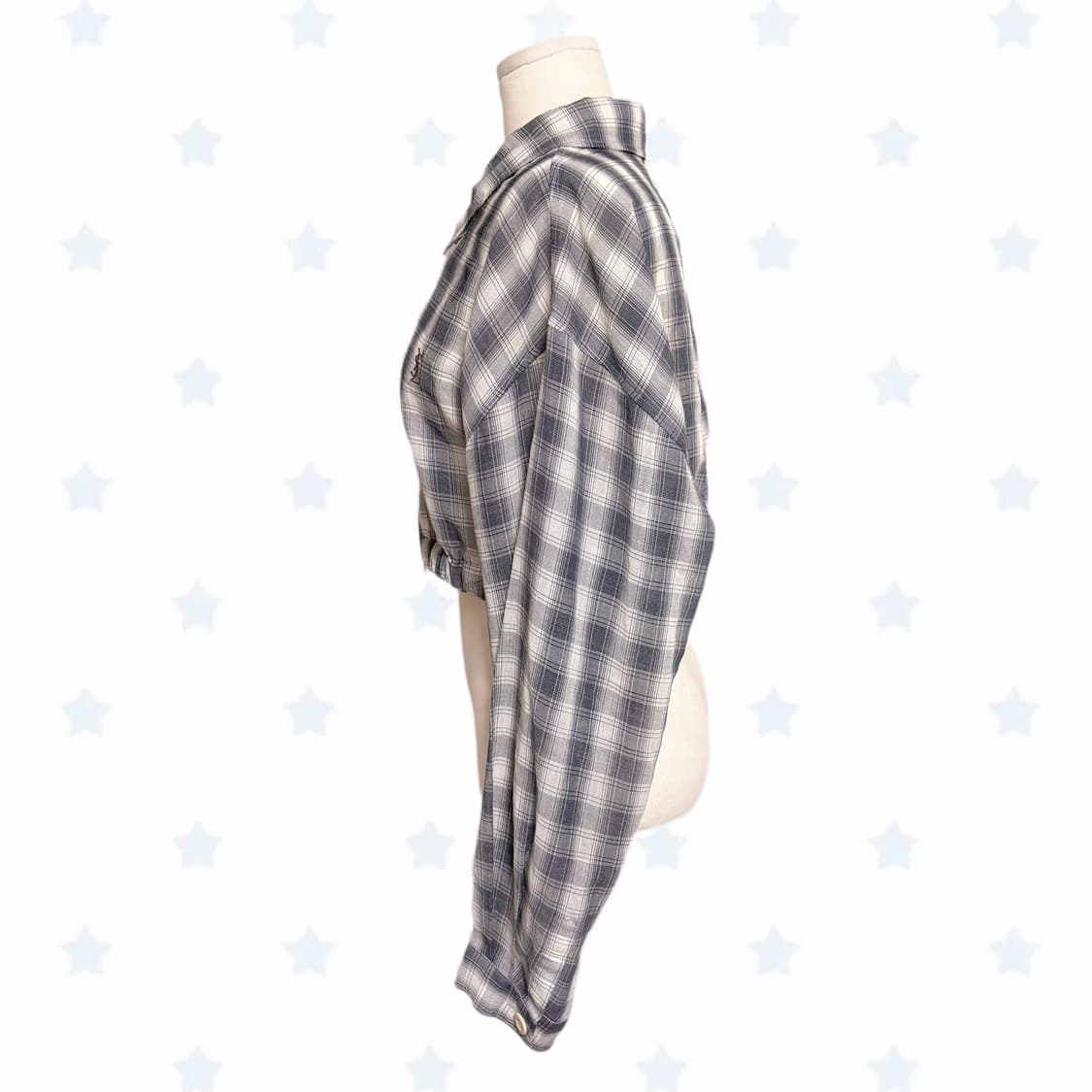 입생로랑 커스텀 체크 약 시스루 레이어드 포인트 투웨이 집업 상품이미지3