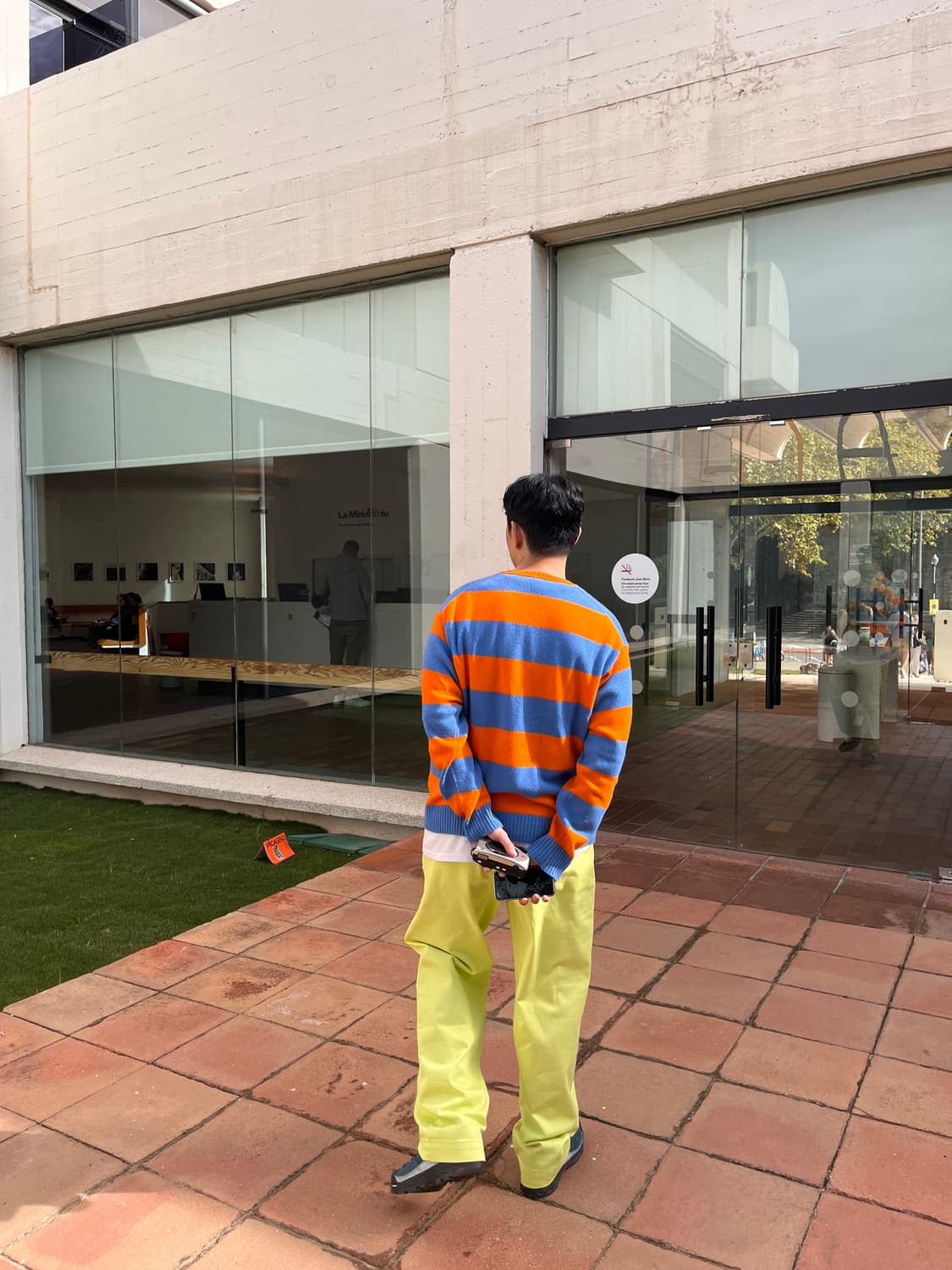 베네통 스트라이프 니트 오렌지/블루 상품이미지5